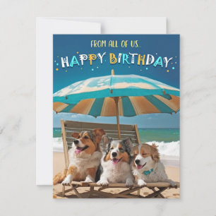 Corgi Birthday Card von uns allen Feiertagskarte