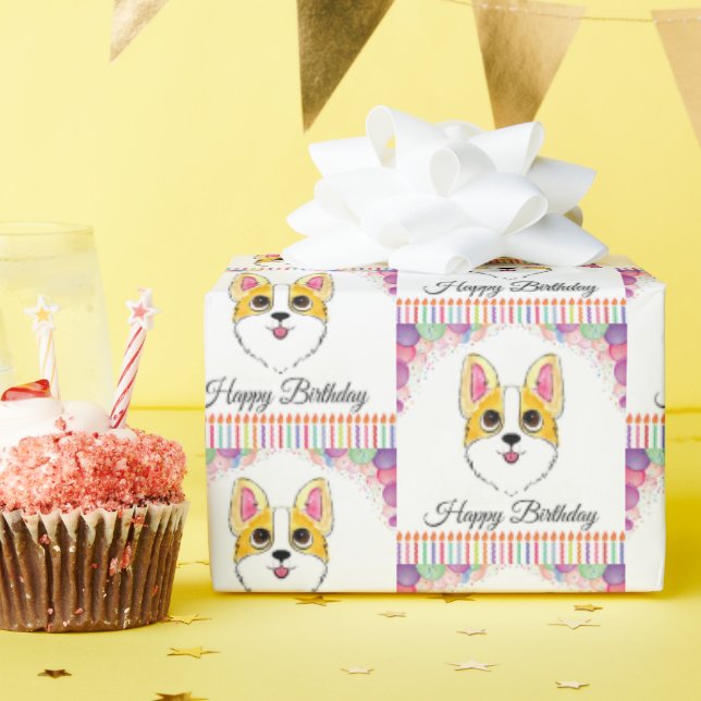 Corgi Birthday Geschenkpapier (Geburtstagsparty)