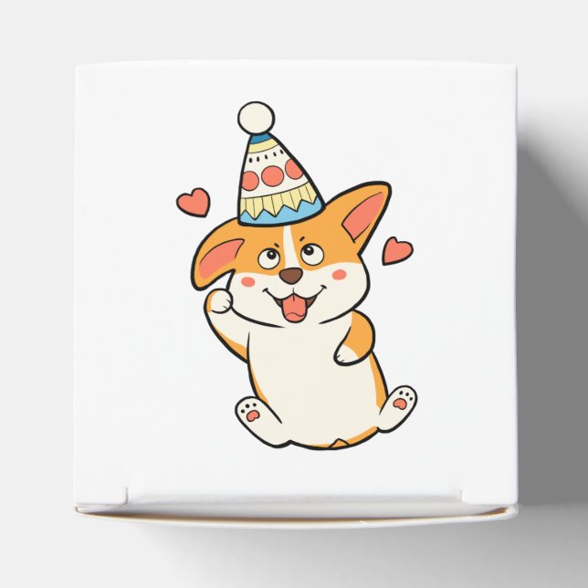 Corgi Birthday Party Geschenkschachtel (Oben)