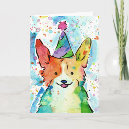Corgi Birthday Party Karte