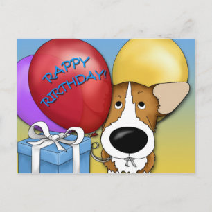 Corgi Birthday Postcard Postkarte