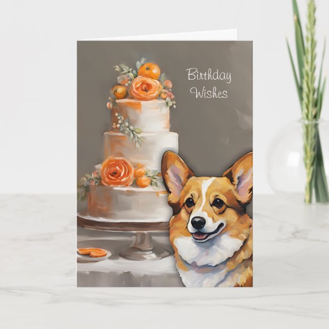Corgi Birthday wünschcard Dankeskarte (Vorderseite)