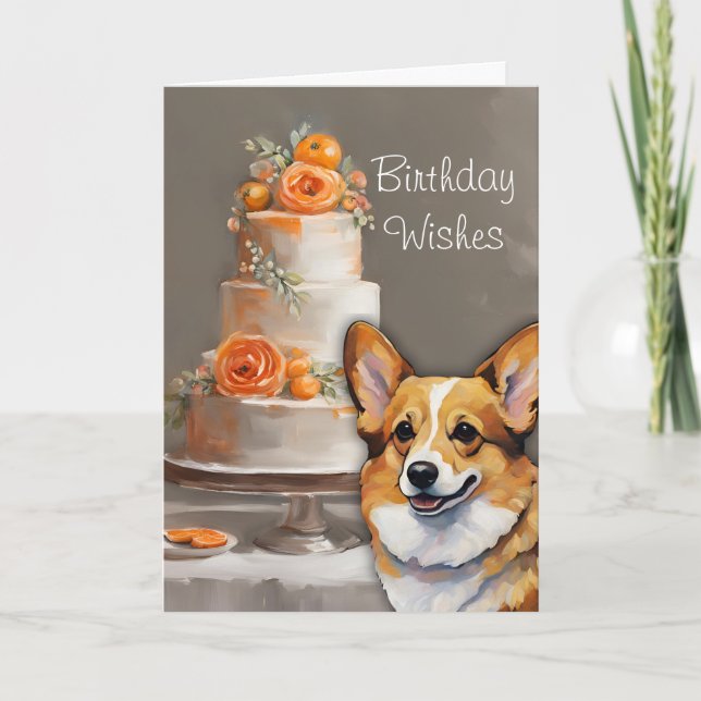 Corgi Birthday wünschcard Karte (Vorderseite)