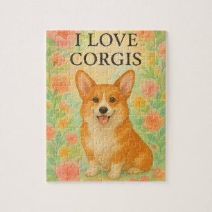 Corgi-Blumenpuzzle Puzzle