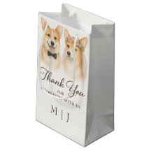Corgi Blush Elfenbein-Hochzeits-Danksagungs-Monogr
