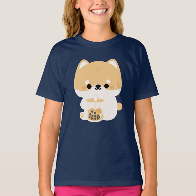 Corgi Boba Tea T-Shirt (Vorderseite)