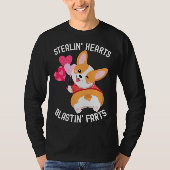 Corgi Breakin Hearts Blastin Farts Valentines Day  T-Shirt (Vorderseite)