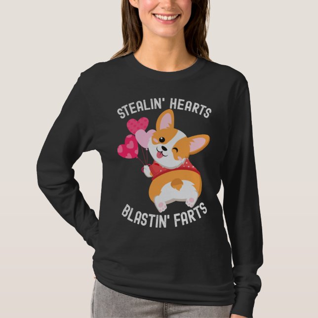 Corgi Breakin Hearts Blastin Farts Valentines Day  T-Shirt (Vorderseite)