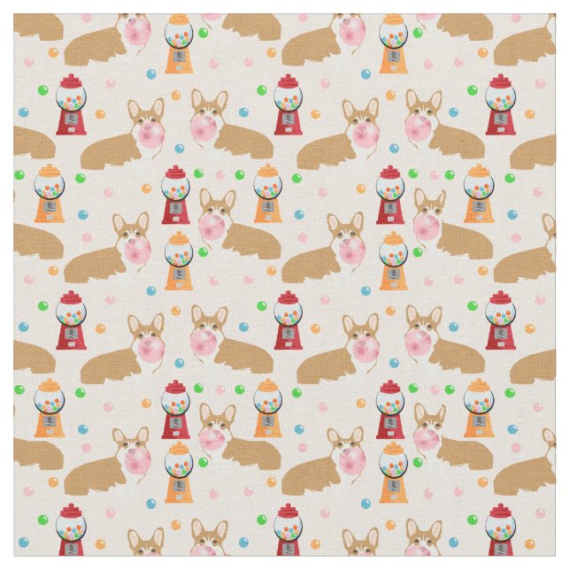 Corgi bubblegum Gewebe - hellrosa Stoff (Nahaufnahme)