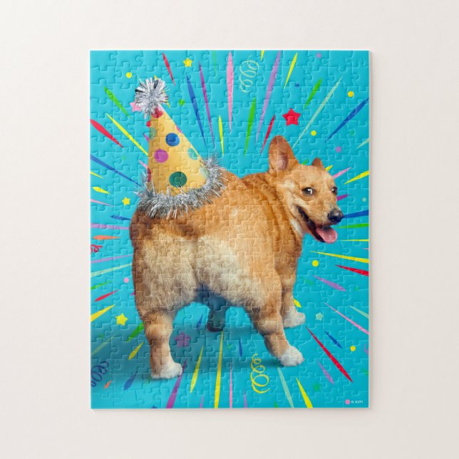 Corgi Butt Birthday Hat Puzzle (Vertikal)