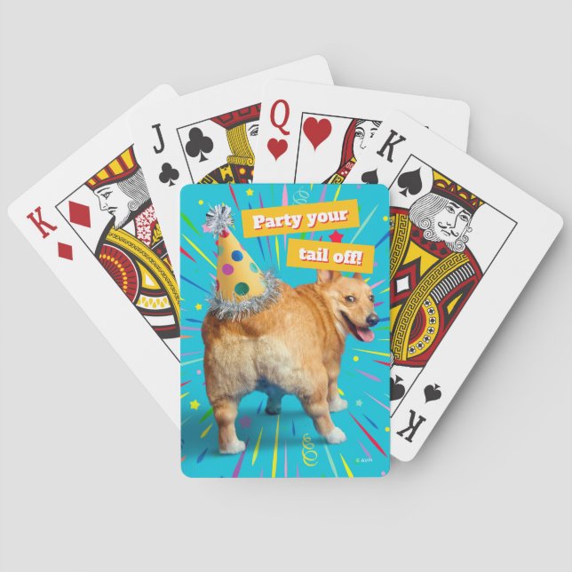 Corgi Butt Birthday Hat Spielkarten (Rückseite)