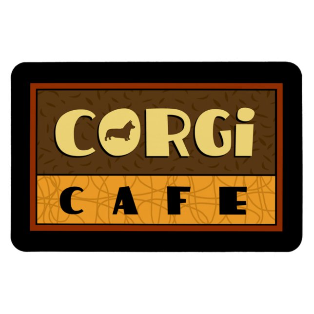 Corgi Cafe Magnet (Horizontal)