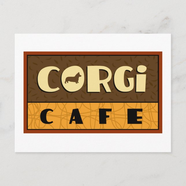 Corgi Cafe Postkarte (Vorderseite)