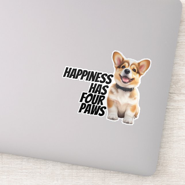 Corgi Car Decal - "Glück hat vier Paws" Aufkleber (Detail)