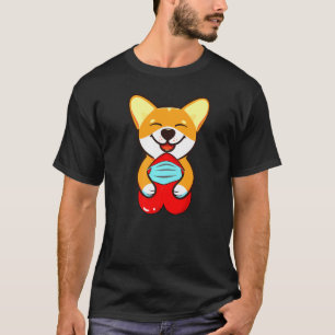Corgi Carry Heart Maske Valentine Day Dog Man T-Shirt