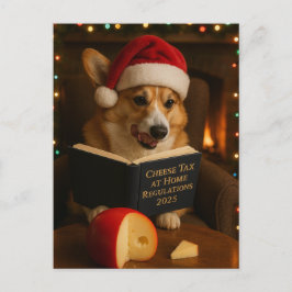 Corgi 'Cheese Tax' Christmas postcard Postkarte