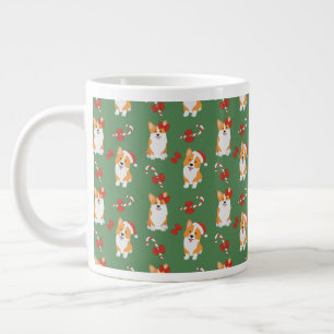 Corgi Christmas Candy Cane Pattern Jumbo-Tasse