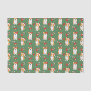 Corgi Christmas Candy Cane Pattern Seidenpapier