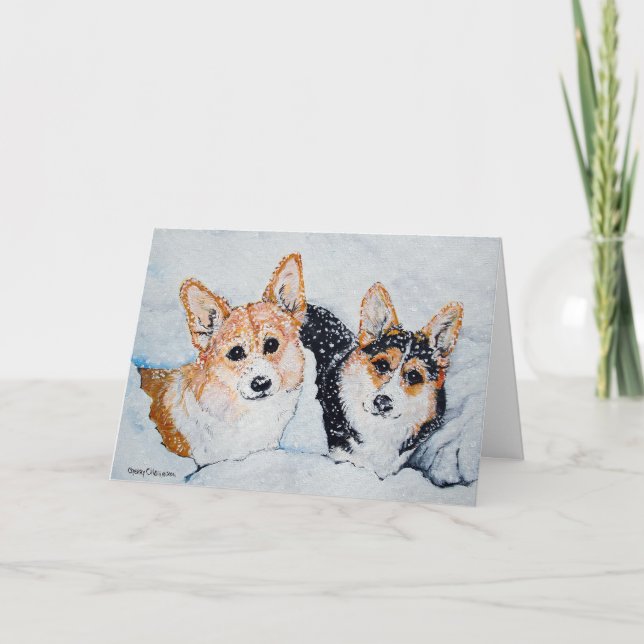 Corgi Christmas Feiertagskarte (Vorderseite)