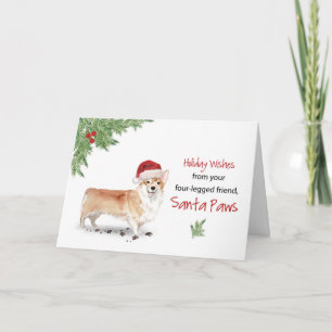 Corgi Christmas From Dog in Funny Weihnachtsmannmü Karte