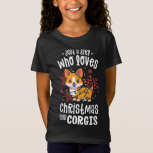 Corgi Christmas Just A Girl, die Corgis Xmas Liebe T-Shirt