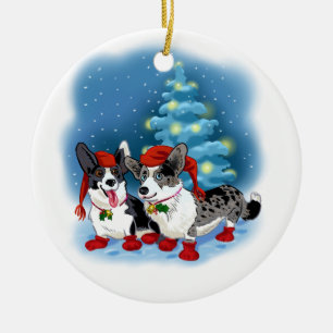 Corgi Christmas Keramik Ornament