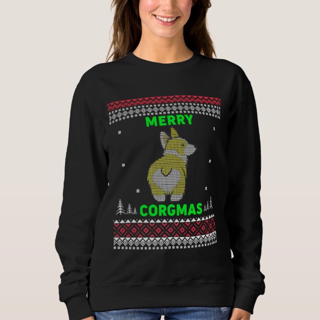 Corgi Christmas Merry Corgmas Corgi Ugly Sweatshirt (Vorderseite)