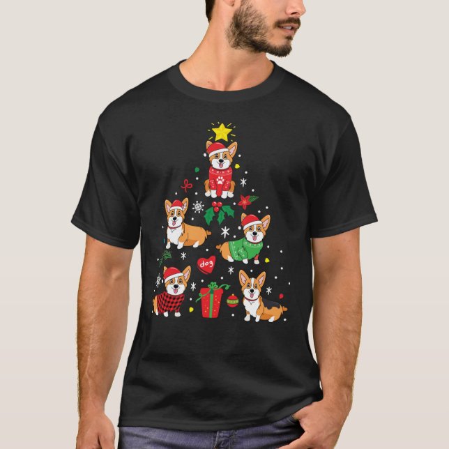 Corgi Christmas Ornament Tree Classic T-Shirt (Vorderseite)