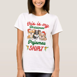 Corgi Christmas Pajamas Hunde T-Shirt