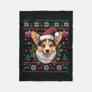 Corgi Christmas Santa Ugly Sweater Dog Lover Xmas Fleecedecke