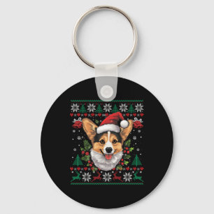 Corgi Christmas Santa Ugly Sweater Dog Lover Xmas Schlüsselanhänger