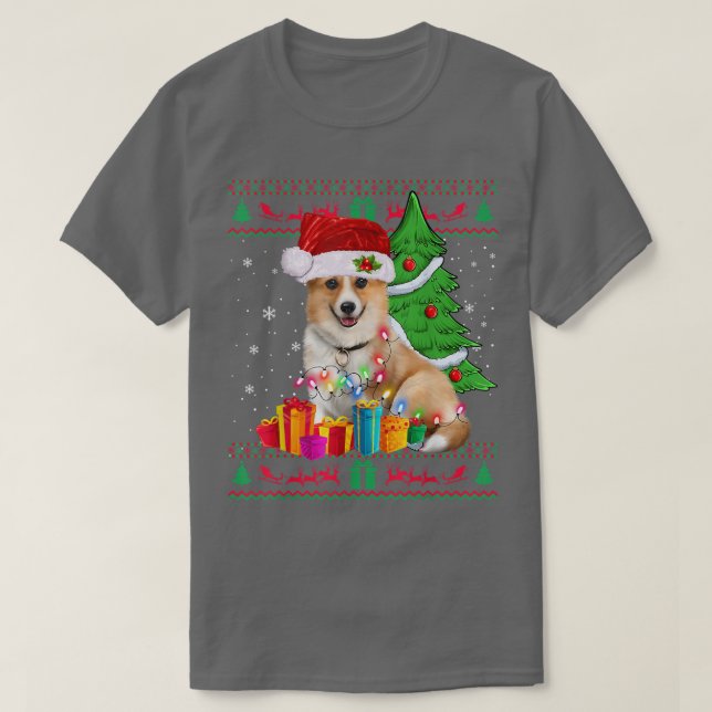 Corgi Christmas Sweater Corgi Weihnachten T-Shirt (Design vorne)