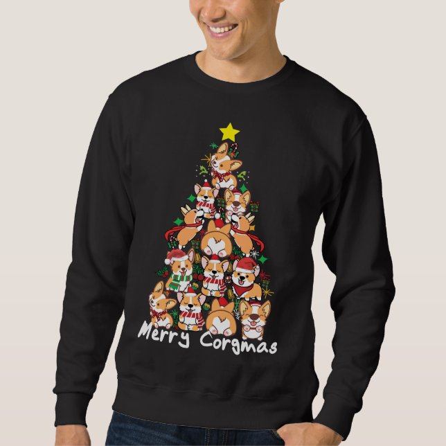 Corgi Christmas Tree Corgi Dog Merry Corgmas Eigen Sweatshirt (Vorderseite)