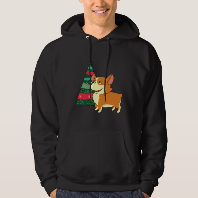 Corgi Christmas Tree Hoodie (Vorderseite)
