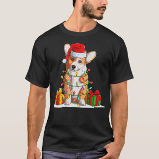 Corgi Christmas Tree Light Frohe Weihnachten T-Shirt