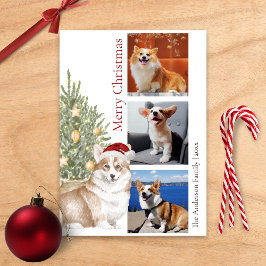 Corgi Christmas Tree Pet Dog Foto Feiertagskarte