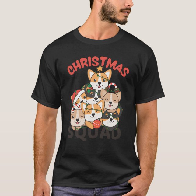 Corgi Christmasree Christmas Squad Dogs Freund T-Shirt (Vorderseite)