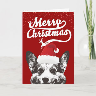 Corgi Clause Merry Christmas Red Holiday Feiertagskarte