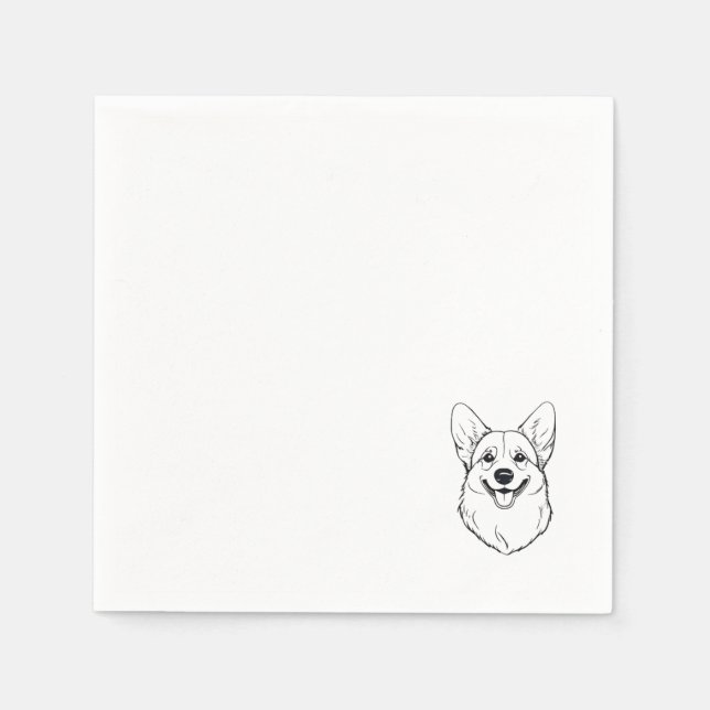 Corgi Cocktail Napkin Serviette (Vorderseite)