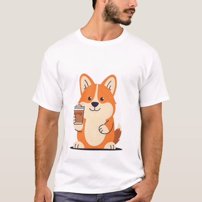 Corgi Coffee Patrol Morning Tee (Vorderseite)