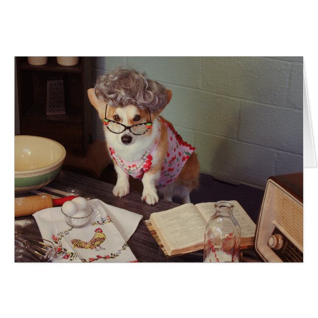 Corgi Cook Blindkarte (Vorderseite (Horizontal))