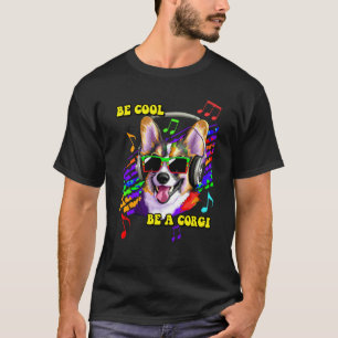 Corgi Cool Ein chilliger Corgi mit Sonnenbrille un T-Shirt
