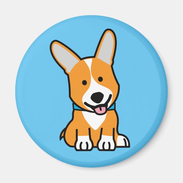 Corgi Corgis Hündchen Hündchen glücklich Pembroke  Magnet (Vorne)