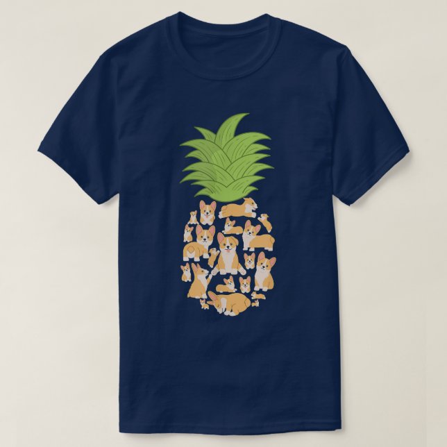 Corgi Corgis Pineaple Dog Lover T-Shirt (Design vorne)