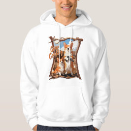 Corgi Country – Funny Corgi Tee, Rustic Americana Hoodie