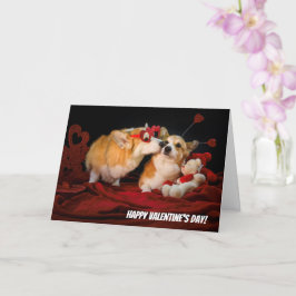 Corgi Couple Valentine Karte