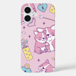 Corgi Crush Heart Eyes & Happy Vibes iPhone 16 Hülle