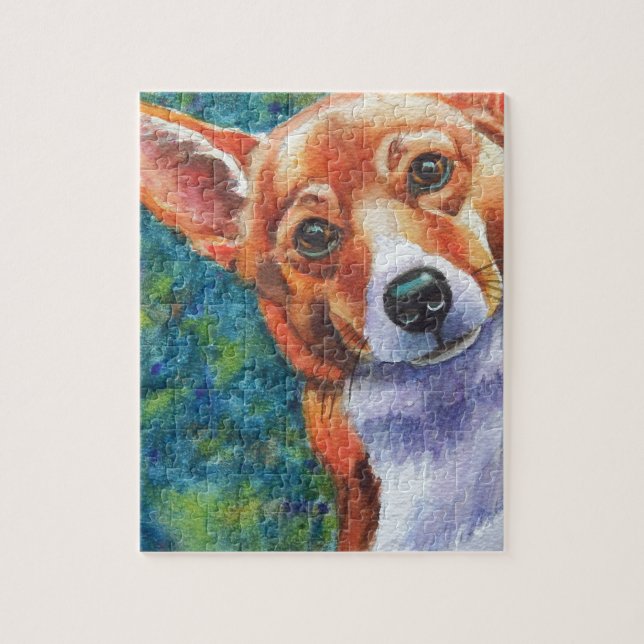 Corgi Curious Dog Puzzle (Vertikal)