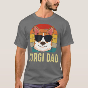 Corgi Dad Sungasse Retro Sunset Fun Corgi Dog Fa T-Shirt