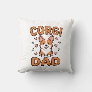 Corgi Dad Vintage Gravur Hunde Liebhaber Shirt_1 Kissen